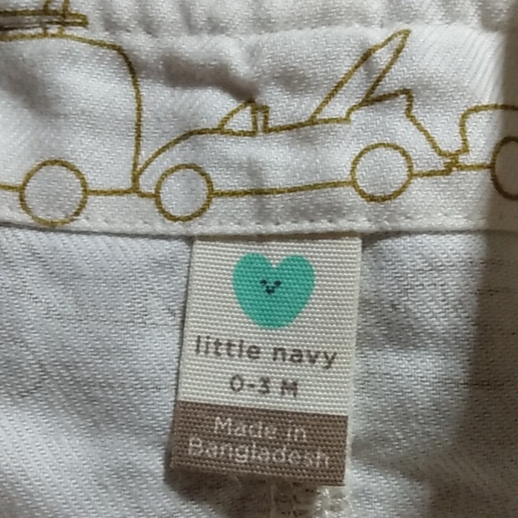 Old Navy Little Navy 0-3 Months Baby Vtg Cars Shortall Overalls Romper - Picture 2 of 7